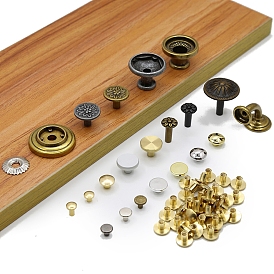 Brass Drawer Knobs, Flat Round Cabinet Handle