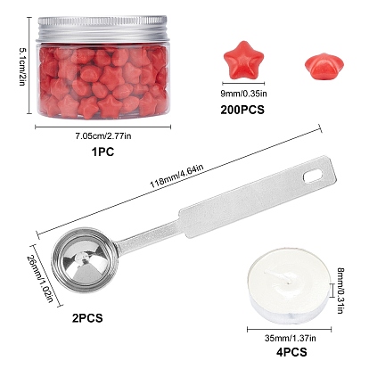 CRASPIRE Sealing Wax Particles Kits for Retro Seal Stamp, with Stainless Steel Spoon, Candle, Plastic Empty Containers