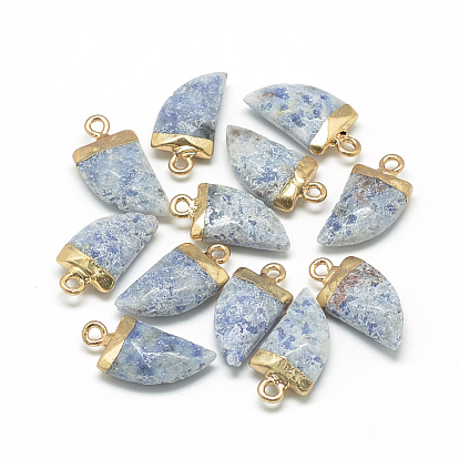 Pendentifs en pierres gemmes, avec les accessoires en laiton, facette, forme croc, or