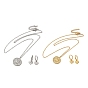 Crystal Rhinestone Heart Dangle Hoop Earring & Pendant Nacklace, 304 Stainless Steel Jewelry Set for Women