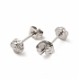 304 Stainless Steel Flower Stud Earrings for Women