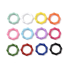 Spray Painted Alloy Spring Gate Rings, Octagon