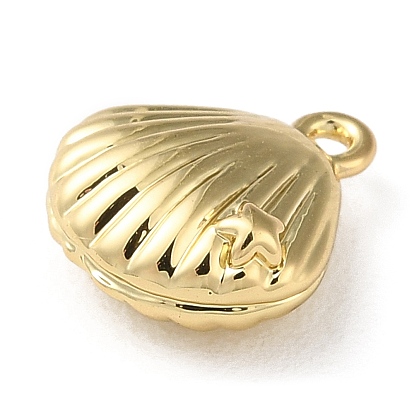 Brass Pendant, Marine Animal Charm, Golden