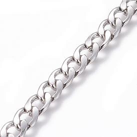 201 Stainless Steel Cuban Link Chains, Chunky Curb Chains, Twisted Chains, Unwelded