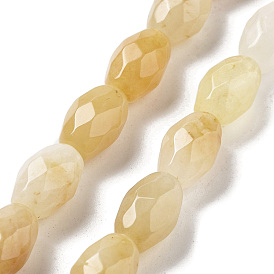 Natural Topaz Jade Beads Strands, Faceted Rice
