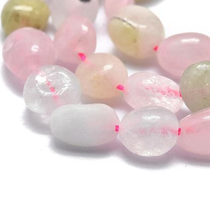 Chapelets de perles morganite naturelles  , pierre tombée, pierre tombée, nuggets