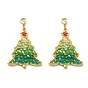 Christmas Theme Alloy Big Pendant Decoration, with Glass Beads, Christmas Tree