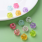 Transparent Acrylic European Beads, Large Hole Beads, Faceted