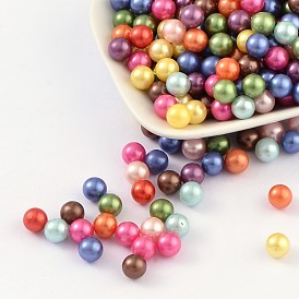 Perles rondes en plastique imitation abs, teint, sans trou, 8 mm, sur 1500 PCs / sac