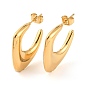 Ion Plating(IP) 304 Stainless Steel Twist Arch Stud Earrings, Half Hoop Earrings for Women