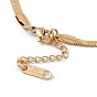 304 Stainless Steel Half Round Beaded Herringbone Chain Bracelet for Women
