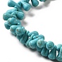 Brins de perles synthétiques teintes en turquoise, top foré, larme