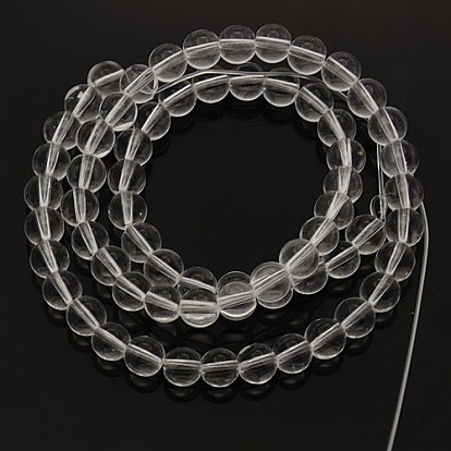 Cuentas de cristal filamentos sintéticos, rondo, 6 mm, agujero: 1 mm, sobre 65 unidades / cadena, 15.7 pulgada