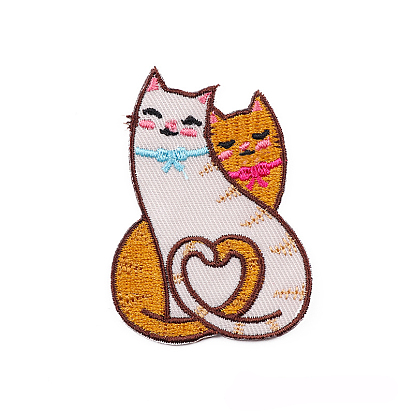 Appliques de dessin animé de chat, fer à broder sur des patchs en tissu, couture artisanat décoration