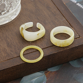Винтажное кольцо из цветной смолы с геометрическим узором для женщин - эффектные украшения в стиле ретро