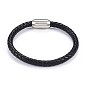 Man's Braided Leather Cord Bracelets, with 304 Stainless Steel Magnetic Clasps