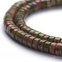 Natural Unakite Beads Strands, Heishi Beads, Flat Round/Disc