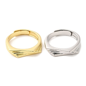Rack Plating Brass Adjustable Ring, for Women, Lead Free & Cadmium Free, Long-Lasting Plated
