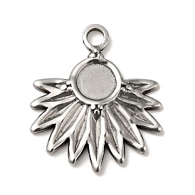 304 Stainless Steel Pendant Cabochon Settings, Flower
