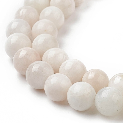 Brins de perles de pierre de lune grise naturelle, ronde