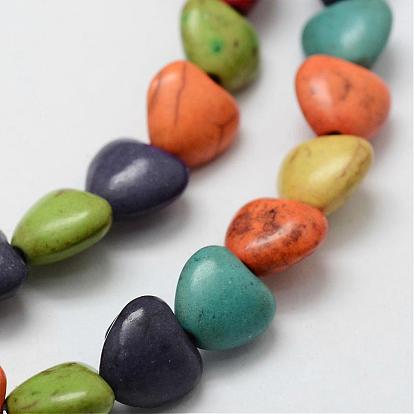 Synthetic Magnesite Bead Strands, Dyed, Heart