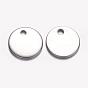 304 Stainless Steel Charms, Stamping Blank Tag Pendants, Flat Round
