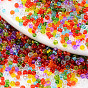 8/0 Transparent Colours Glass Seed Beads, Round Hole, Round