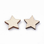 Undyed Natural Wood Beads, No Hole/Undrilled, Star