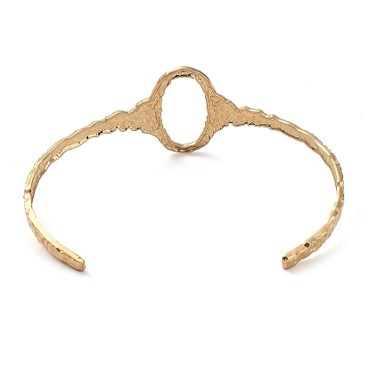 304 bracelet manchette ovale creux en acier inoxydable pour femme