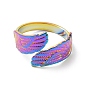 304 Stainless Steel Double Wings Open Cuff Ring for Women