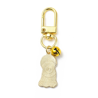 Émail chien laiton cloche pendentif décorations, fermoirs pivotants en alliage, pour porte-clés, sac à main, ornement de sac à dos