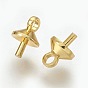 Brass Peg Bails Pendants, For Half Drilled Beads, Long-Lasting Plated