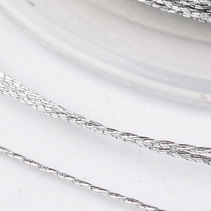 Круглая металлическая нить, вышивка нитью, 0.8 мм, около 65.61 ярдов (60 м) / рулон