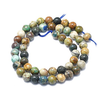 Natural Chrysocolla and Lapis Lazuli Beads Strands, Round