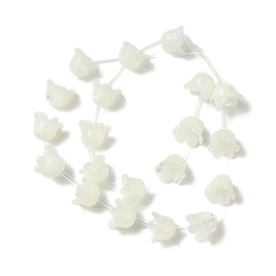 Natural Trochid Shell/Trochus Shell Bead Caps, 6-Petal, Lily of the Valley