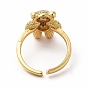 Открытое кольцо-манжета медведя из кубического циркония, золотые латунные украшения для женщин