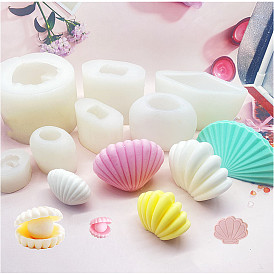 DIY Shell Shape Candle Silicone Molds, for 3D Scented Candle Making