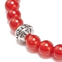 5Pcs 5 Style Natural Gemstone & Synthetic Hematite & Alloy Saint Benedict Beaded Stretch Bracelets Set for Women