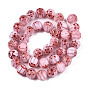 Handmade Millefiori Glass Beads Strands, Round with Flower Pattern