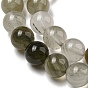 Natural Green Lodolite Quartz/Garden Quartz Beads Strands, Round