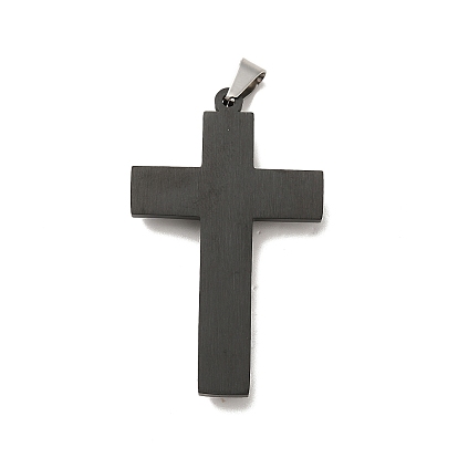 Placage sous vide 304 grands pendentifs en acier inoxydable, crucifix croix
