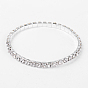 Sport Theme, Valentines Day Gifts for Her Single Row Stretch Rhinestone Tennis Bracelets, with Brass Findings, 50mm