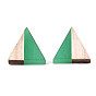 Cabujones de resina y madera translúcidos, triángulo