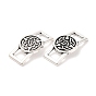 Tibetan Style Alloy Connector Charms, Rectangle with Round