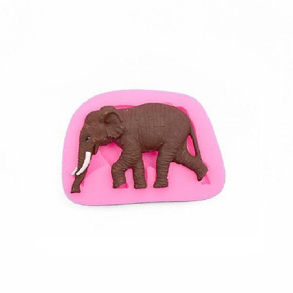Elephant Design DIY Food Grade Silicone Molds, Fondant Molds, For DIY Cake Decoration, Chocolate, Candy, UV Resin & Epoxy Resin Jewelry Making, 53x76x12mm