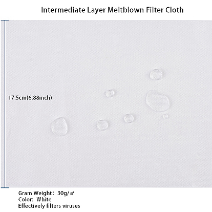 Kit de tissu non tissé 3 couche pour couvre-bouche bricolage, imperméable, couche intermédiaire couche de tissu filtrant soufflé par fusion, doux et respirant, blanc et bleu