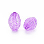 Transparent Crackle Acrylic Beads, Faceted, Oval