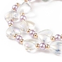 2 pcs 2 ensemble de bracelets extensibles en perles de verre de taille pour les mères et les enfants