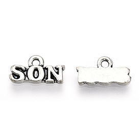 Tibetan Style Alloy Charms, Cadmium Free & Lead Free, Word SON Charms