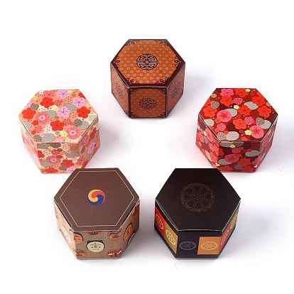 Коробка упаковки конфет формы шестиугольника, коробка подарка свадьбы, коробки, с узором